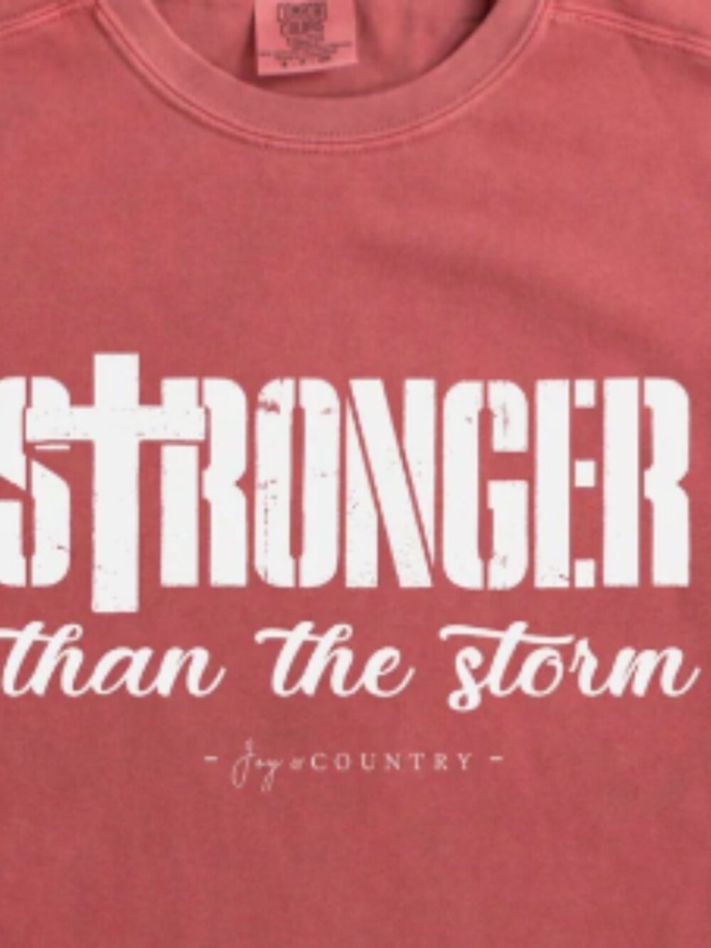 Stronger Than The Storm - Unisex Crew-Neck Tee - Crimson